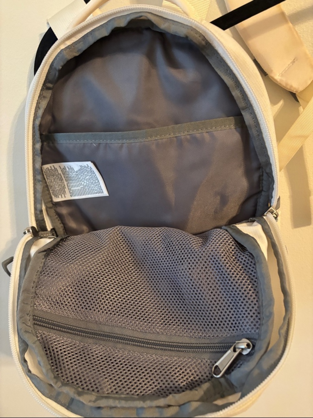 The North Face Backpack in Light Cream with Gray Accents - Picture 4 of 5